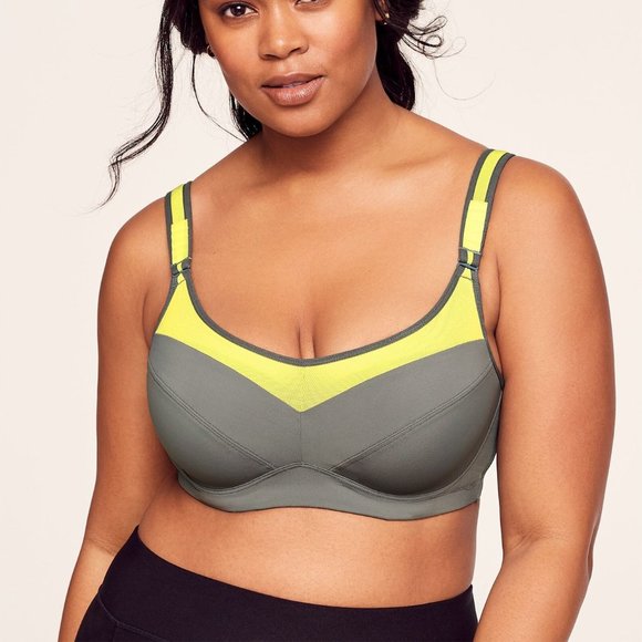 NWT Black Smoked Neon High Impact Sport Bra PLUS Countour Padded - Picture 9 of 16